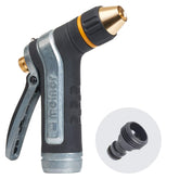 Melnor 65019-AMZ XT metal nozzle with adjustable tip for precise watering and versatile spray.