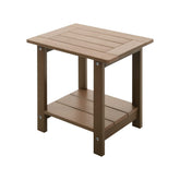 Meluvici double Adirondack side table exterior view with weatherproof look for outdoor use