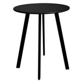 Meluvici outdoor side table with glossy steel finish, weather-resistant for patio and balcony.