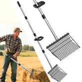 Mengbei pitchfork with 18 tines for efficient garden debris management