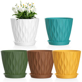 Meowell 6-inch water ripple plant pot with chic wave design for stylish indoor display