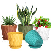 Meowell 7-inch planter with wave texture for stylish indoor decor