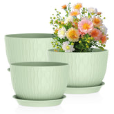 Meowell large flower pot 12-inch diameter, sturdy and lightweight for easy outdoor displays.