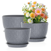 Meowell ripple pot 12-inch for indoor/outdoor use with drainage