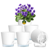 Meowell self-watering pot shows water level in the reservoir for easy monitoring