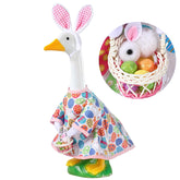 MEPIG Easter Goose Outfit on a 23-inch statue boosts porch curb appeal.