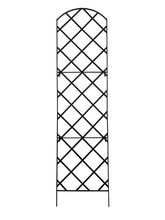 Meranti Giant Trellis 9ft arch-top left view shows sturdy steel for outdoor privacy