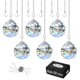 MerryNine clear crystal ball prism 50mm reflects sunlight to create vivid rainbows.
