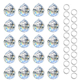 MerryNine clear crystal prism ball with ring casting vivid rainbows in sunlight