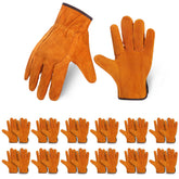 Meyeyaia leather work gloves with reinforced palm for durable tasks