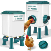 Meyoppm chicken feeder with rain cover protects feed and water from rain
