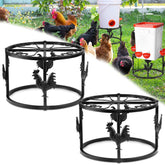 MeyRolizn 2pc metal stand with chicken feeder base, elevating waterer for easy reach