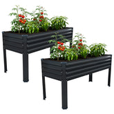 MGNO galvanized raised garden bed with legs enables easier standing-height gardening