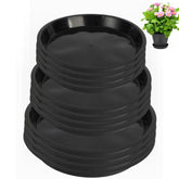 MHXWNHA 8-inch plant saucer in black protects surfaces from water.