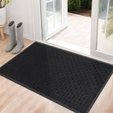 Mibao front door mat showing its 61.5 by 36 inch cover for wide entryways, ideal for high traffic