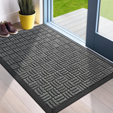 Mibao front door mat dirt-trap 24x36 in gray keeps entryway clean