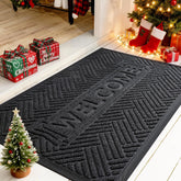 Mibao front door mat texture with deep grooves traps dirt and debris.