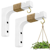 Micovay plant hanger hook with wooden wall mount for secure indoor planter display.