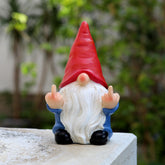 Middle Finger Gnome 5.1-inch outdoor decor adds cheeky personality to your lawn.