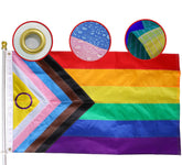 MIDLE progress flag 3x5 outdoor, vibrant colors, weatherproof for year-round use