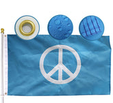 MIDLE World Peace Flag 3x5 embroidered, double-sided for vibrant outdoor display.
