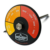 Midwest Hearth probe thermometer for wood stove reads accurately inside double-wall flue pipes.