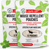 Mighty Mint mouse repellent pouches with peppermint offer natural deterrence for indoor use.