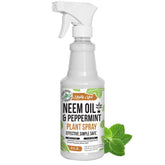 Mighty Mint neem oil spray bottle boosts nutrient delivery for healthier leaves.