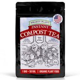 Mighty Plant Organic Instant Compost Tea bottle ready for plant feeding.