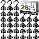 MIKEDE magnetic hooks with a 30lb pull on metal surfaces for clutter-free kitchens.