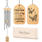 Milcier friendship wind chime with wooden pendant in garden setting for memories