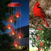 Milcraft solar cardinal red bird wind chime adds colorful outdoor charm.