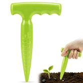 Milifox seed planter tool dibber creating precise holes for sowing seeds.