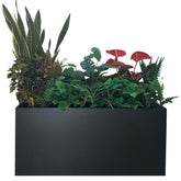 MinCHI257 40-inch metal planter box, front view; durable for outdoor patios.