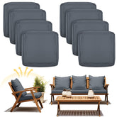 Mindsoft 8-pack patio cushion covers in dark gray ready to refresh outdoor seating.