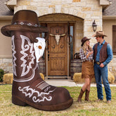 MiniInflat western boots inflatable with LED lights brightens Western party decor.