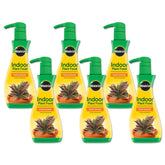 Miracle-Gro Indoor Plant Food bottle boosts healthy indoor leaves.