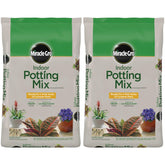 Miracle-Gro Indoor Potting Mix two-bags pack ready for use in containers.