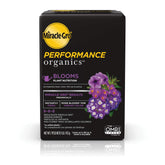 Miracle-Gro Performance Organics Blooms bottle pour feeds flowering plants for instant color