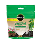 Miracle-Gro Quick Start packaging supports easy transplant feeding for all plants.
