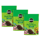 Miracle-Gro Sphagnum Peat Moss three-bag pack for versatile use