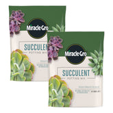 Miracle-Gro succulent potting mix bag front boosts indoor plant nutrition.