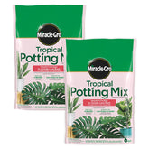 Miracle-Gro Tropical Potting Mix bag close-up for ready tropical planting and nourishment