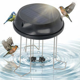 Miriam Song Bird Bath Bubbler with solar panel powers a lively fountain in sunlight.