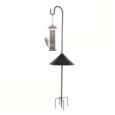 MISPACIO matte black bird feeder pole ready for outdoor installation