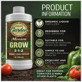 Mission Fertilizer Grow 3-1-2 lush foliage boosts greener leaves in home gardens.