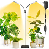 MistyJungle grow light on extendable 66.5 inch stand for tall indoor plants, supporting even growth.