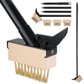 Mitclear weed moss remover brush with long handle for rooftop cleaning