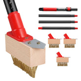Mitclear moss remove brush with long handle reaches cracks and corners for easy weed removal