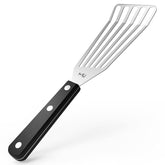 MIU France fish spatula with angled edge for slipping under delicate foods.
